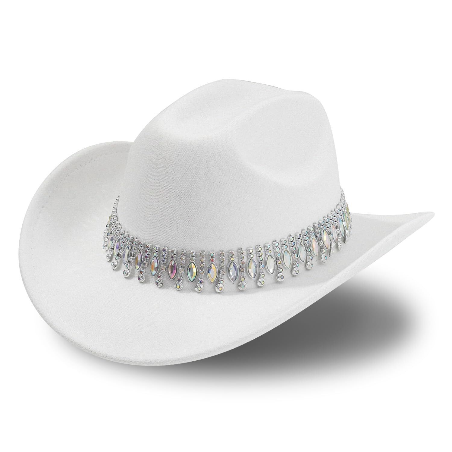 4466 Shiny Rhinestone Women's Cowgirl Hat Western Cowboy Retro Panama